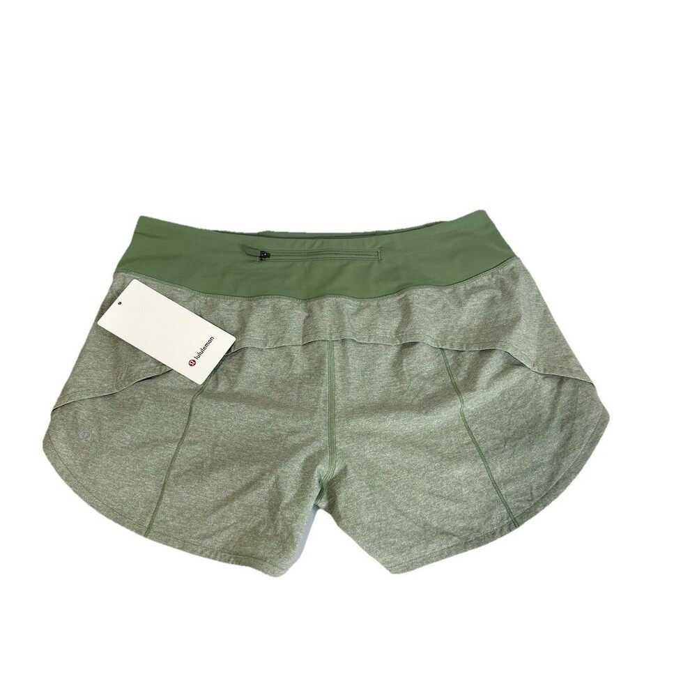 Lululemon Speed Up MR Short 4” Lined Heather Lux Multi Green 10 Tall Running NWT - Picture 5 of 12